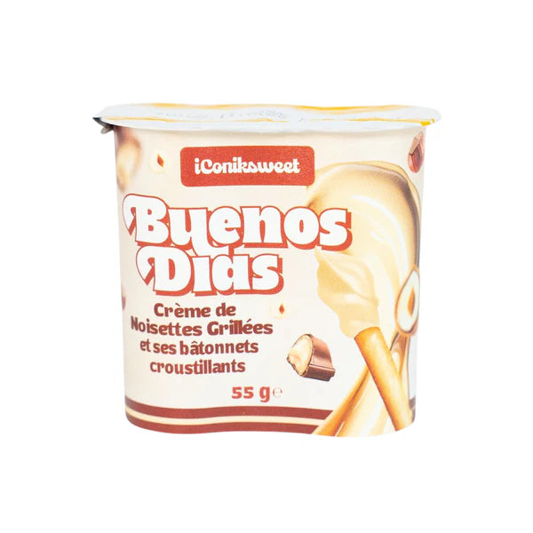 Crème de noisette grillée BuenosDias et bâtonnets croustillants